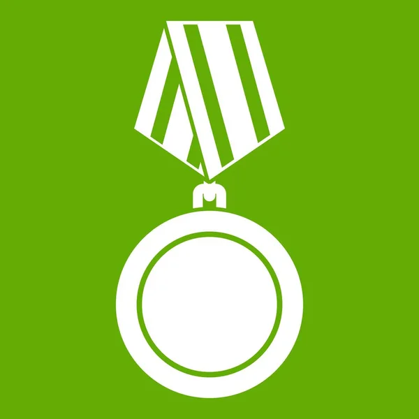 Icône médaille gagnante vert — Image vectorielle