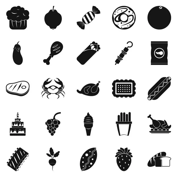 Favorite delicacy icons set, simple style — Stock Vector