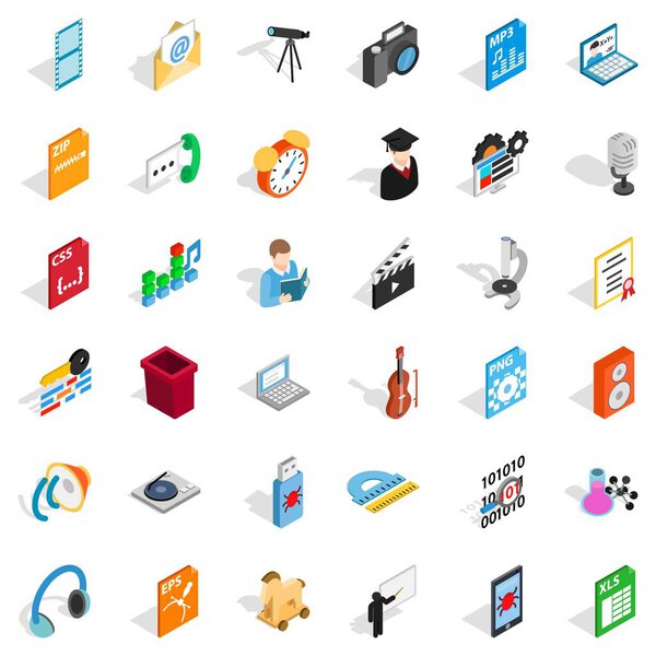 Современный набор писем, изометрический стиль
