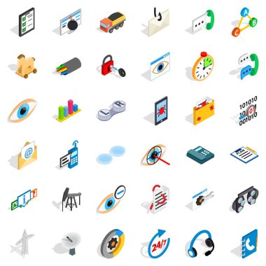 Omurga Icons set, izometrik stili