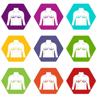 Plastik cerrahi gövde simgesinin rengi altı yüzlü ayarla