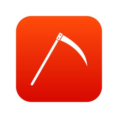 Tırpan simgesi dijital kırmızı