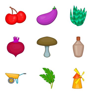 Icons set, karikatür tarzı üretmek