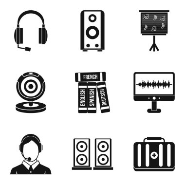 Headdress Icons set, basit tarzı