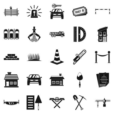 Çit Icons set, basit tarzı