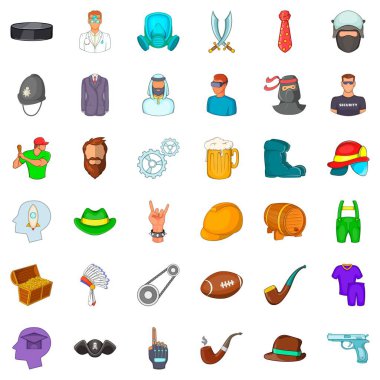 Icons set sahip olmak, karikatür tarzı