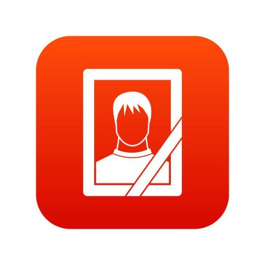 Bellek portre simgesi dijital kırmızı