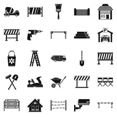 Güvenlik Icons set, basit tarzı