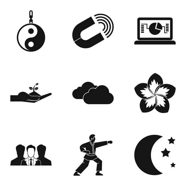 Harmony icons set, simple style — Stock Vector