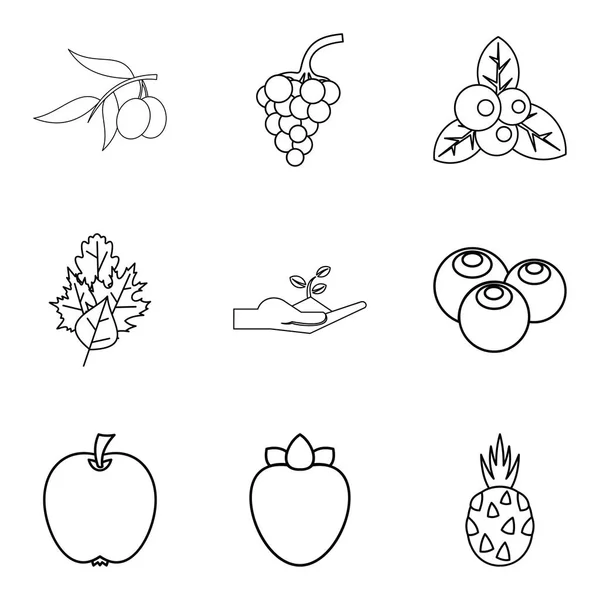 Produce eat icons set, outline style — Stock Vector