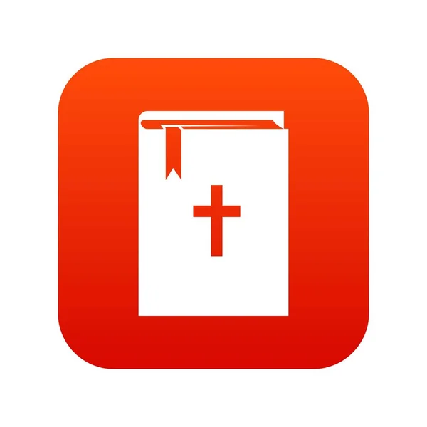 Icono de la Biblia rojo digital — Archivo Imágenes Vectoriales