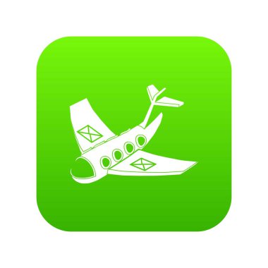 Hava posta teslim yeşil simge vektör