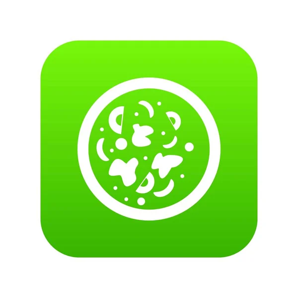 Asiático ícone prato quente verde digital — Vetor de Stock