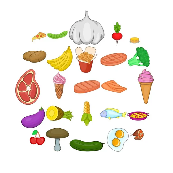 Paddestoel iconen set, cartoon stijl — Stockvector