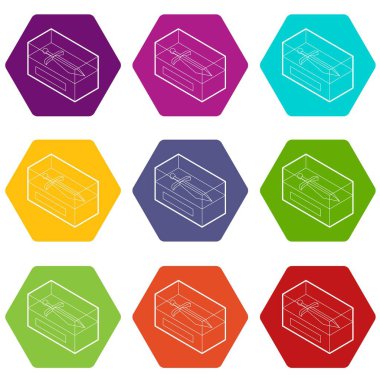 Kılıç Müze Vitrin Icons 9 vektör ayarla