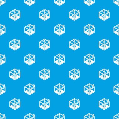 Üç d yazıcı desen vektör kesintisiz mavi