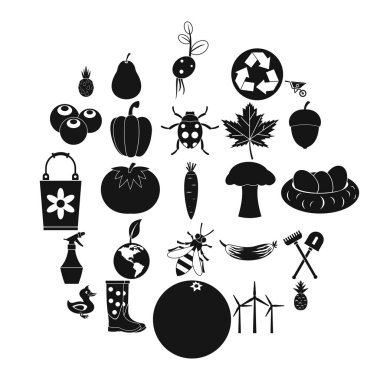 Zevk zemin Icons set, basit tarzı