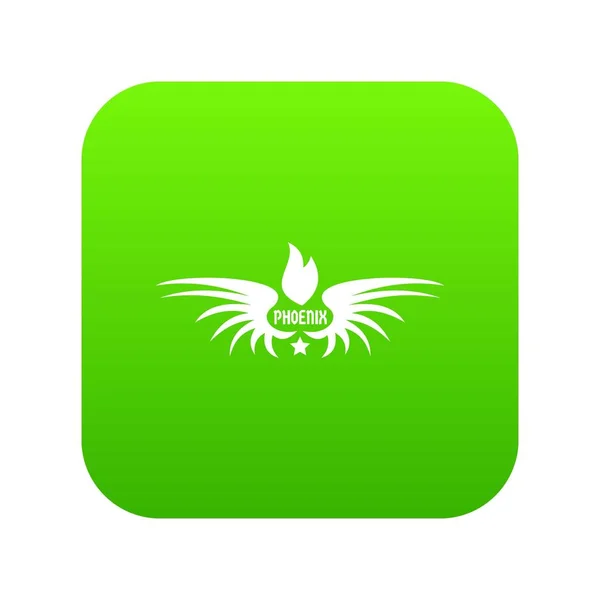 Phenix aile icône vecteur vert — Image vectorielle