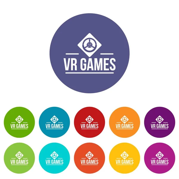 VR εικονίδια που παιχνίδι Ορίστε χρώμα διάνυσμα — Διανυσματικό Αρχείο