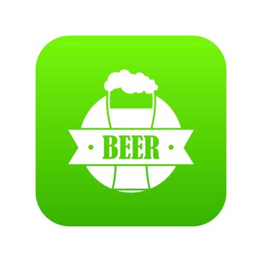 Cam bira yeşil simge vektör