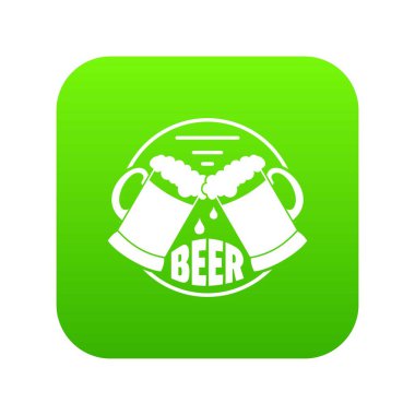 En iyi cam bira yeşil simge vektör