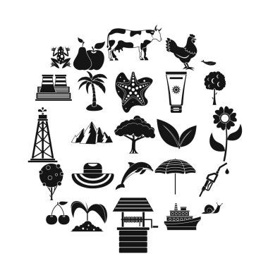 Kalori Icons set, basit tarzı