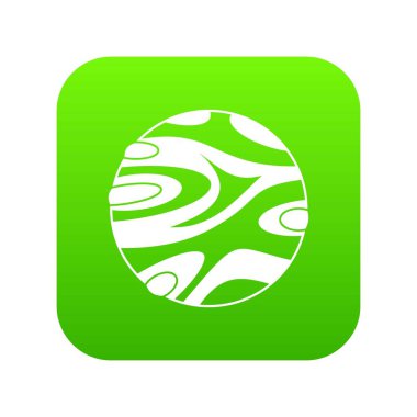 Çizgili gezegen simgesi dijital yeşil