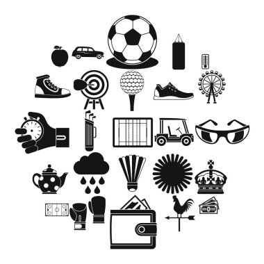 Golf Icons set, basit tarzı