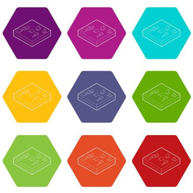 9 vektör sel Icons set