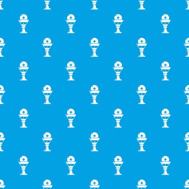 Kilise kadehi glif desen vektör kesintisiz mavi