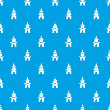 Kilise desen vektör kesintisiz mavi
