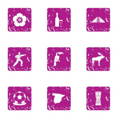 Matkap Icons set, grunge tarzı