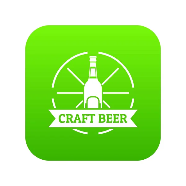 Craft beer ikonu zelené vektor — Stockový vektor