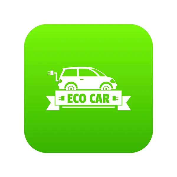 Eco auto pictogram groen vector — Stockvector