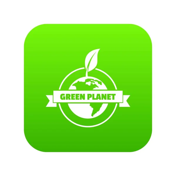 Zelená planeta ikonu zelené vektor — Stockový vektor