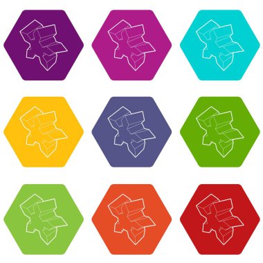 9 vektör yıldız Icons set