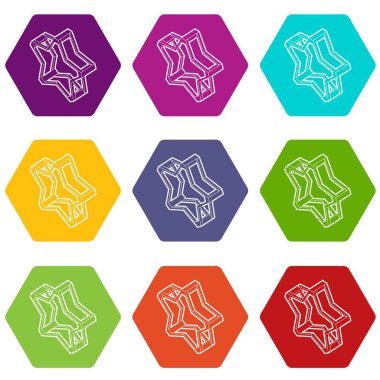 9 vektör sivri uçlu yıldız Icons set