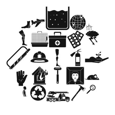 Kolaylaştırma Icons set, basit tarzı