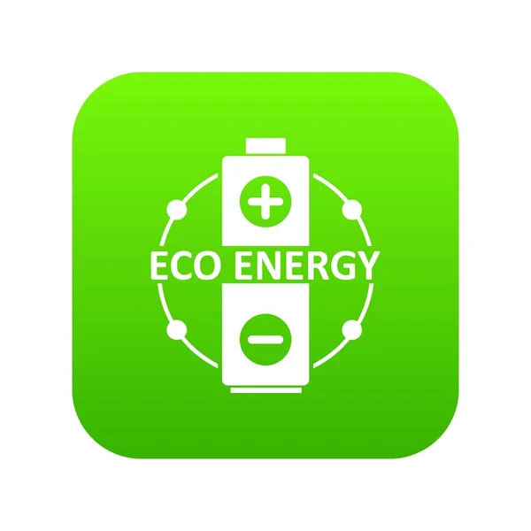 Eco battery icon green vector — Stock Vector