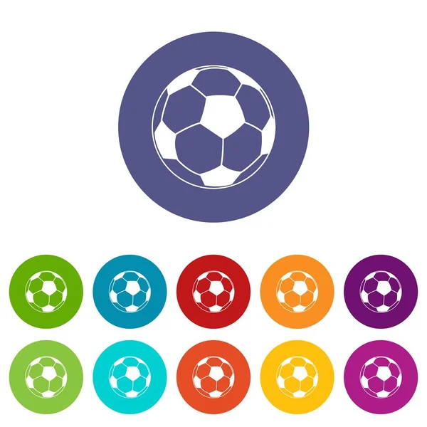 Football icons set vector color — Stock Vector