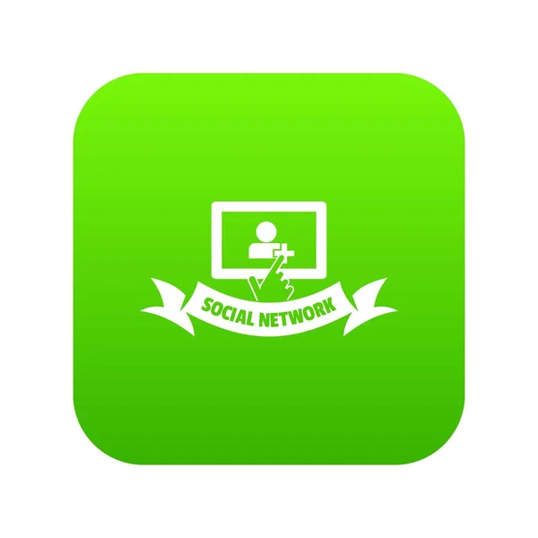 Icône réseau social vecteur vert — Image vectorielle