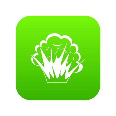 Alev ve duman simgesi dijital yeşil