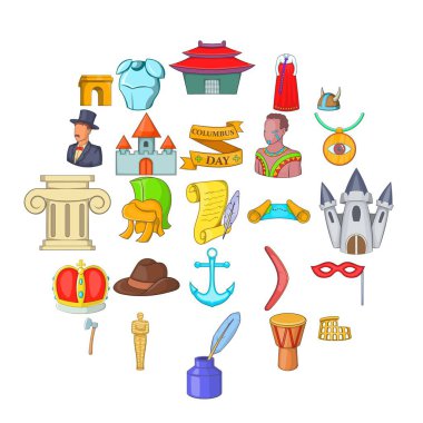 Geçmiş Icons set, karikatür tarzı