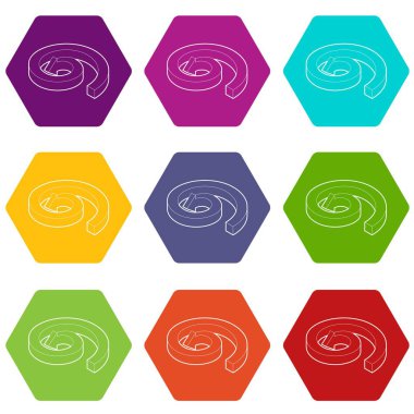 Sarmal ok simgelerini 9 vektör ayarla