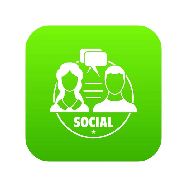 Icono social vector verde — Archivo Imágenes Vectoriales