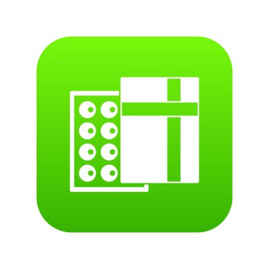 Çikolata simgesi dijital yeşil kutu