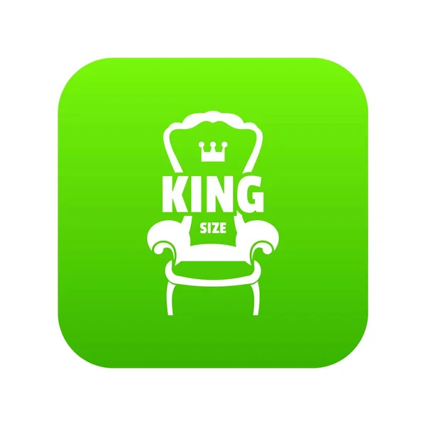 Royal armchair icon green vector — Stock Vector