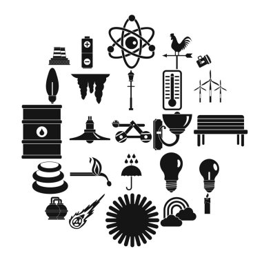 Parlama Icons set, basit tarzı