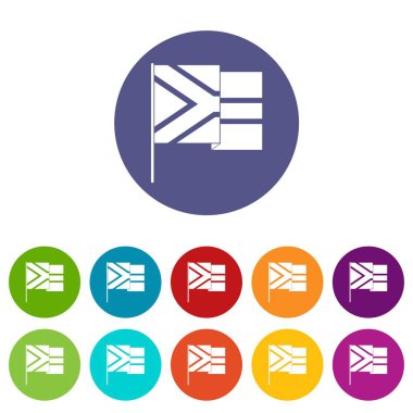 Afrika bayrağı simgeleri vektör renk ayarla