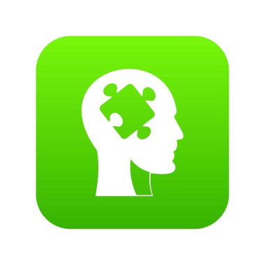 Bulmaca simgesi dijital yeşil ile baş